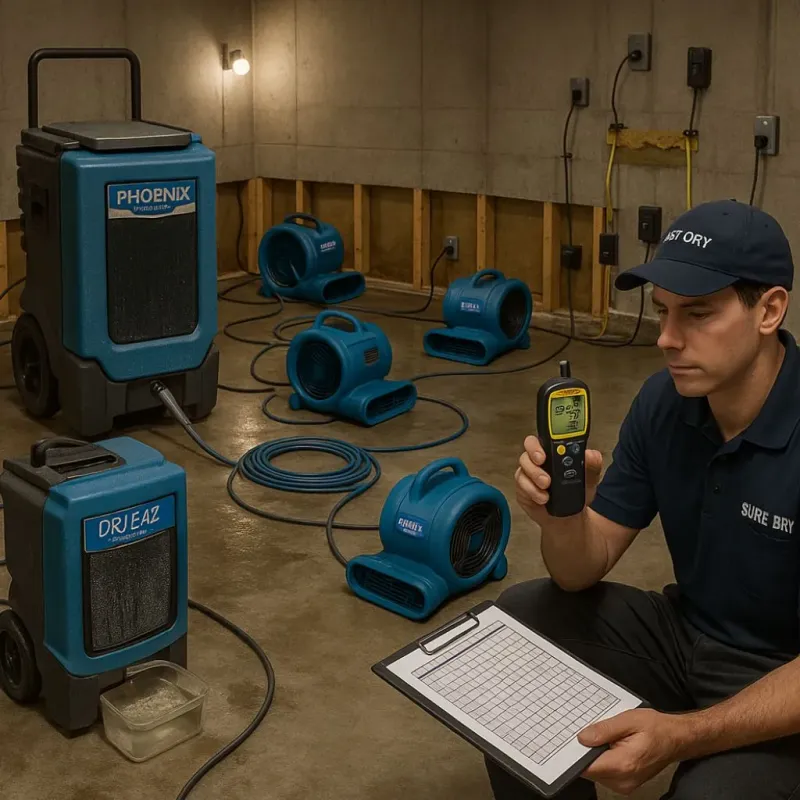 Structural Drying and Dehumidification process in Carleton, MI
